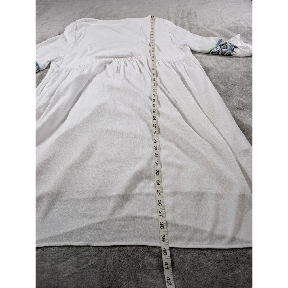 Soft Surroundings Dress Women's XL Daisha Gauze White Embroidery Boho Preppy - Picture 11 of 11